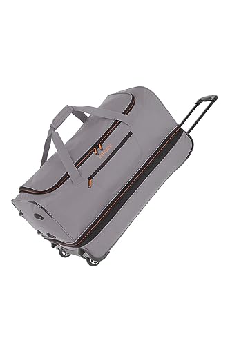 travelite 2-Rad Trolley Reisetasche Gr. S mit Dehnfalte, Gepäck Serie BASICS: Weichgepäck Reisetasche mit Rollen mit extra Volumen, 55 cm, 51 Liter (erweiterbar auf 64 Liter) von Travelite