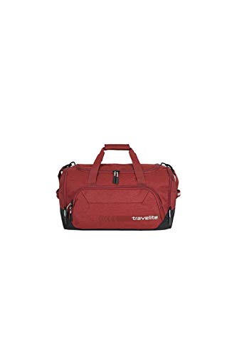 travelite Reisetasche Größe M, Gepäck Serie KICK OFF: Praktische Reisetasche für Urlaub und Sport, 50 cm, 45 Liter, Rot von Travelite
