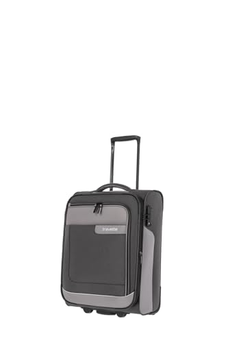 Travelite Bordtrolley Handgepäck Koffer nachhaltig, 2 Rollen, VIIA, Weichgepäck Trolley klein aus recyceltem Material, TSA Schloss, 55 cm, 37 Liter von Travelite