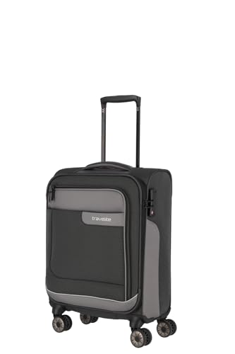 Travelite Bordtrolley Handgepäck Koffer nachhaltig, 4 Rollen, VIIA, Weichgepäck Trolley klein aus recyceltem Material, TSA Schloss, 55 cm, 34 Liter von Travelite
