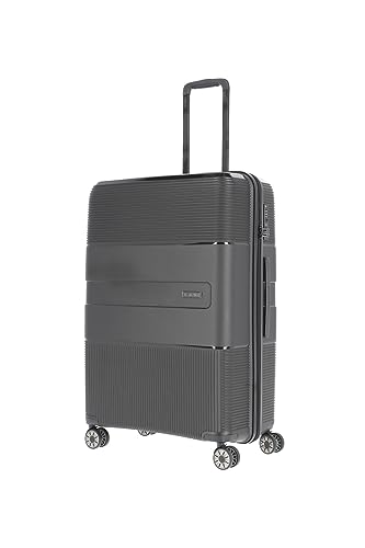 travelite 4-Rad Hartschalen Koffer groß mit TSA Schloss, Gepäck Serie WAAL: Stabiler Trolley mit recyceltem Innenfutter, 76 cm, 98 Liter von Travelite