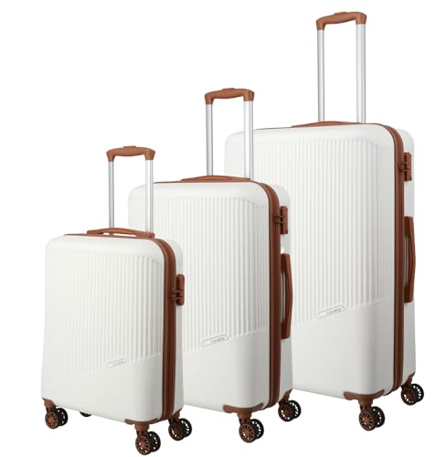 travelite 4-Rad Koffer Set 3 teilig Größen L/M/S, Gepäck Serie Bali: ABS Hartschalen Trolleys mit TSA Kombinationsschloss (Handgepäck Koffer ohne TSA) von Travelite