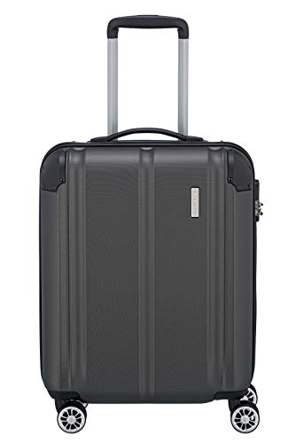 travelite 4-Rad Handgepäck Koffer erfüllt IATA Bordgepäckmaß, Gepäck Serie CITY: Robuster Hartschalen Trolley mit kratzfester Oberfläche, 55 cm, 40 Liter von Travelite