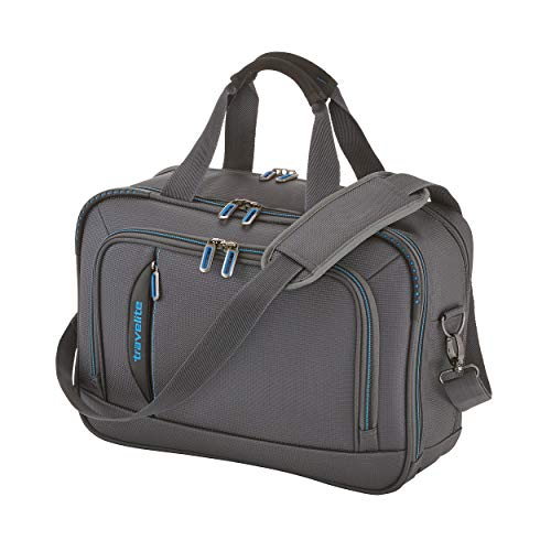 travelite Handgepäck Bordtasche mit Laptopfach + Aufsteckfunktion, Gepäck Serie Crosslite: Robuste Weichgepäck Reisetasche im Business Look, 089504-04, 42 cm, 21 Liter, anthrazit von Travelite