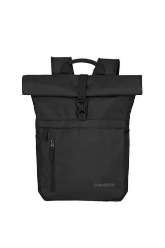 Travelite Handgepäck Rucksack mit Laptop Fach 15,6 Zoll, Gepäck Serie BASICS Daypack Rollup: Praktischer Rucksack mit Rollup Funktion, 60 cm, 35 Liter, 800 Gramm von Travelite