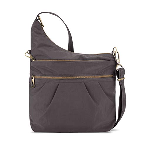 Travelon Anti-Diebstahl-Signatur-Crossbody mit 3 Fächern., smoke (Grau) - 43330-531 von Travelon