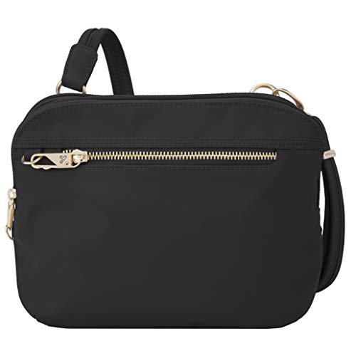 Travelon Damen Anti-Diebstahl Tailored East/West Organizer Chrossbody, Onyx, Einheitsgröße, Maßgeschneiderter Ost-/West-Organizer mit Diebstahlschutz, Chrossbody von Travelon