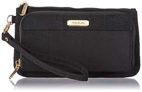 Travelon RFID-blockierende Handy-Clutch-Geldbörse, Schwarz, 8.25 x 4.5 x 1, RFID-blockierende Handy-Clutch-Geldbörse von Travelon