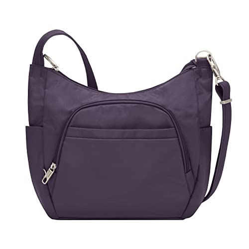 Umhängetasche von Travelon mit Diebstahlschutz, Klassische Beuteltasche, violett (Violett) - 42757-150 von Travelon