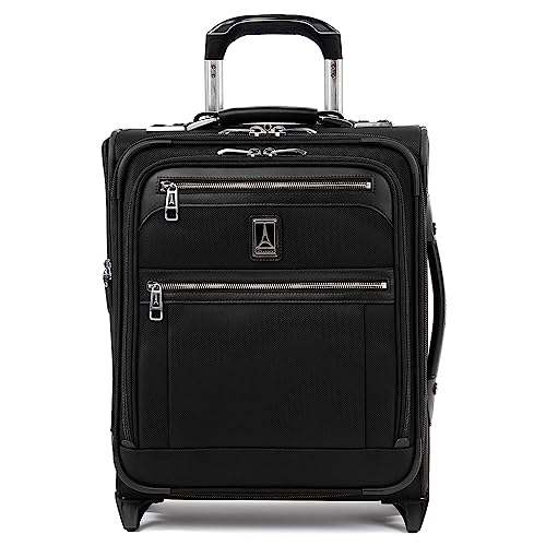 Travelpro Platinum Elite Rollaboard, erweiterbar, 55,9 cm, Schwarz (Shadow Black), Carry-On 16-Inch, Platinum Elite Softside erweiterbares aufrechtes Gepäck von Travelpro