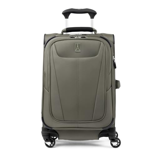 Travelpro Maxlite 5 Softside erweiterbares Handgepäck mit 4 Spinnerrädern, Leichter Koffer, Herren und Damen, Schiefergrün, kompaktes Handgepäck 51 cm von Travelpro
