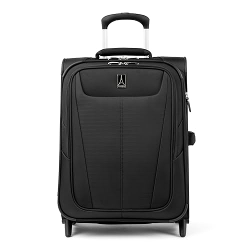 Travelpro Maxlite 5 Softside erweiterbares aufrechtes Handgepäck mit 2 Rädern, Leichter Koffer, Herren und Damen, Schwarz, Handgepäck 51 cm von Travelpro