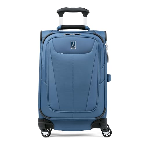 Travelpro Maxlite 5 Softside erweiterbares Handgepäck mit 4 Spinnerrädern, Leichter Koffer, Herren und Damen, Azurblau, kompaktes Handgepäck 51 cm von Travelpro