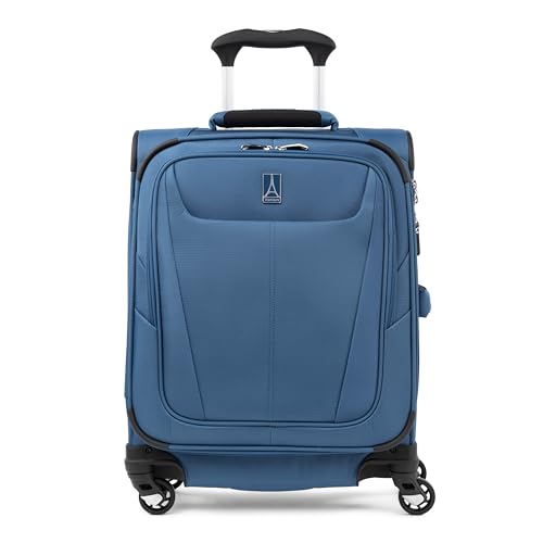 Travelpro Maxlite 5 Softside erweiterbares Handgepäck mit 4 Spinnerrädern, Leichter Koffer, Herren und Damen, International, Azurblau, Handgepäck 49 cm von Travelpro