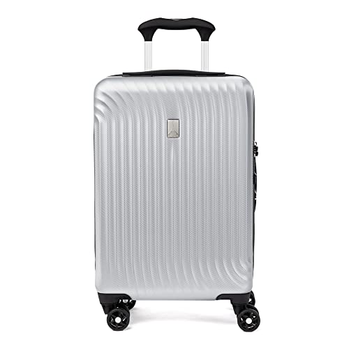 Travelpro Maxlite Air Hardside erweiterbares Handgepäck, 8 Spinnerräder, Leichter Hartschalen-Koffer aus Polycarbonat, Metallic-Silber, kariert, groß, 72 cm von Travelpro