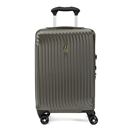 Travelpro Maxlite Air Hardside erweiterbares Handgepäck, 8 Spinnerräder, Leichter Hartschalen-Koffer aus Polycarbonat, Schiefergrün, kompaktes Handgepäck 51 cm von Travelpro