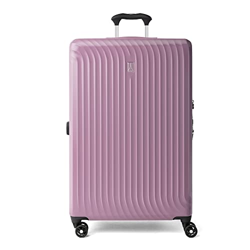 Travelpro Maxlite Air Hardside erweiterbares Handgepäck, 8 Spinnerräder, Leichter Hartschalen-Koffer aus Polycarbonat, Orchideenrosa-Lila, kariert, groß, 72 cm von Travelpro