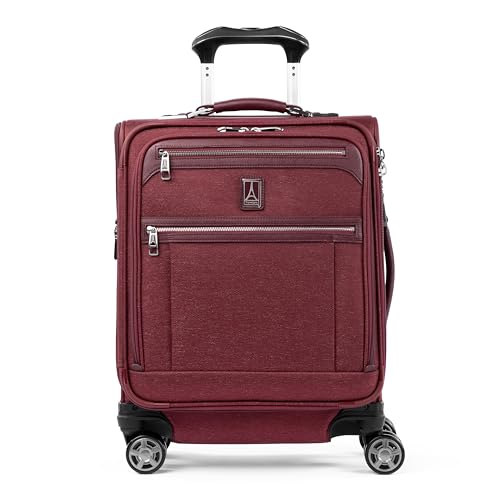 Travelpro Platinum Elite Softside erweiterbares Handgepäck, Spinner-Koffer mit 8 Rädern, USB-Anschluss, Herren und Damen, International, Bordeauxrot, Handgepäck 49 cm von Travelpro