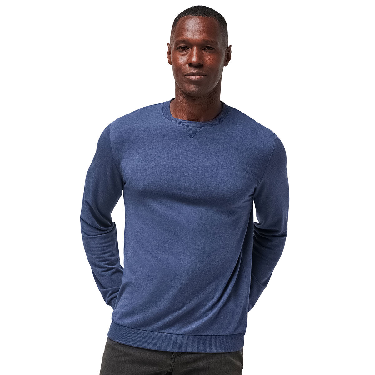 Travis Mathew TravisMathew Men's Amenities Crew Neck Golf Sweater, Mens, Heathered blue, Xl | American Golf von Travis Mathew