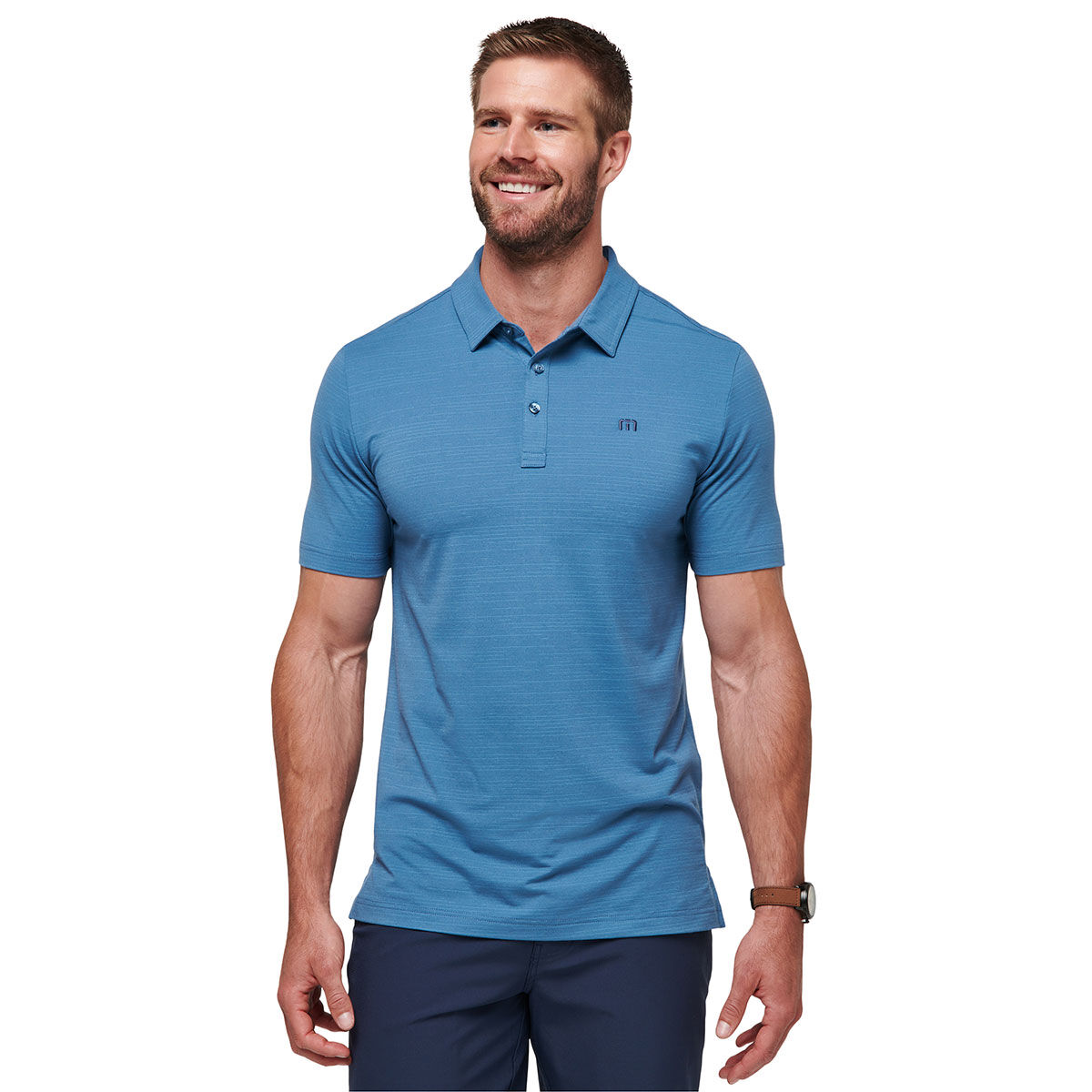 Travis Mathew TravisMathew Men's Heater Marl Golf Polo Shirt, Mens, Stellar, Medium | American Golf von Travis Mathew