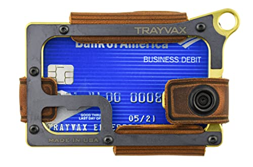 Trayvax Contour Wallet, 9,7 cm Länge, Tabakbraun, Messing, für den täglichen Gebrauch, Karte, Geldhalter, Tabakbraun von Trayvax