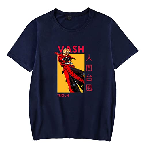 Anime T-Shirt Trigun Stampede Bequem Vielseitig Kurzärmelig T-Shirts Männer & Frauen Kleidung Harajuku Straße Mode Lockere Kurze Ärmel Sommer Tops XXS~3XL-Black||XXS von Trconk