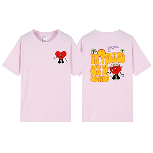 T-Shirt Bad Bunny Doppelseitig Bedruckt Kurzärmelig T-Shirt Männer Frauen Hip-Hop Neutral Erwachsene T-Shirt Kurze Ärmel Oberteile Jungen Mädchen-Black||XXS von Trconk