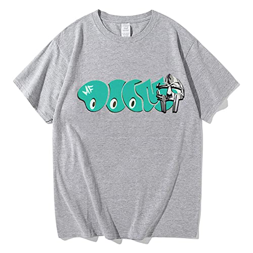T-Shirt Mf Doom Buchstabe T-Shirt Karikatur Anime Lässig Kurze Ärmel Männer Frauen Kleidung O-Ausschnitt Baumwolle Tshirt Oberteile Mode Grafik Klamotten Hip Hop Kurze Ärmel-Black||XXS von Trconk