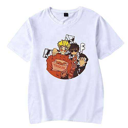 T-Shirt Trigun Stampede Anime T-Shirts Cool Vielseitig Baumwolle Kurzärmelig T-Shirts Personalisiert Bedruckt Paar Kurze Ärmel Sommer Oberteile Männer & Frauen XXS~3XL-Black||XXS von Trconk