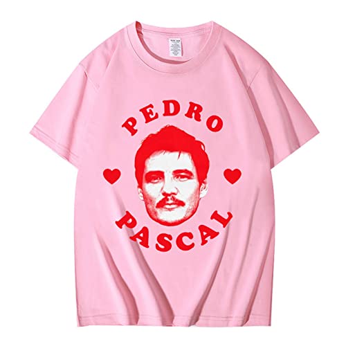 Trconk T-Shirts Pedro Pascal Bedruckt Lässig T-Shirts Kurzärmelig Männer Frauen Straße Mode Lose Neutral Kurze Ärmel Oberteile XXS~4XL-Black||XXS von Trconk