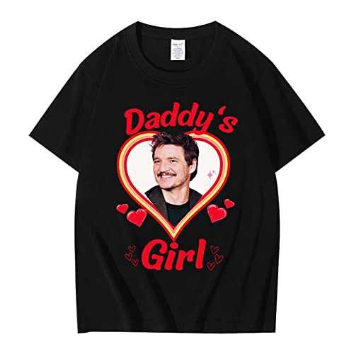 Trconk T-Shirts Pedro Pascal Druck Grafik T-Shirts Reine Baumwolle Kurze Ärmel Oberteile Männer Frauen Lässig Bequem Vielseitig T-Shirts Kurze Ärmel-Black||XXS von Trconk