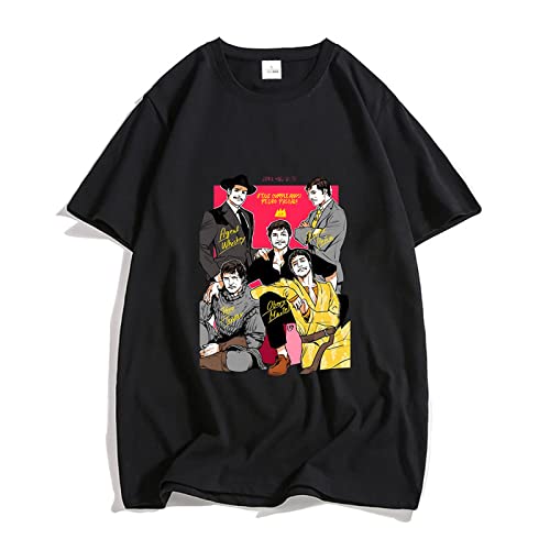 Trconk T-Shirts Pedro Pascal Manga Muster T-Shirts Kurze Ärmel Männer Frauen Baumwolle Oberteile Vier Jahreszeiten Sinn Für Design Lässig Witzig Neutral Kurze Ärmel-Black||XXS von Trconk