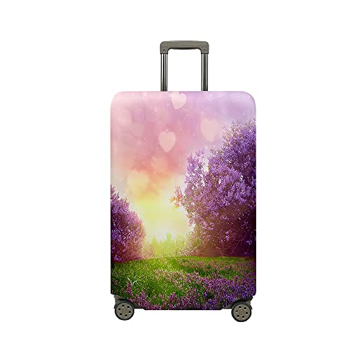 Treer Kofferhülle,Elastische Kofferschutzhülle,Eleganter Lavendeldruck Reise Suitcase Cover,Waschbare Kofferüberzug Reisekoffer Hülle Schutz Bezug Schutzhülle (Sonnenuntergang,S) von Treer