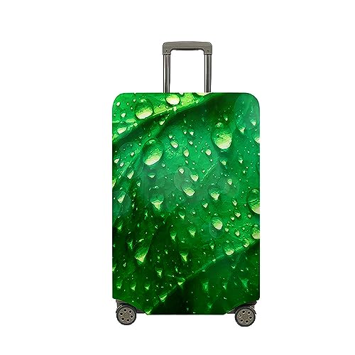 Treer Kofferhülle,Elastische Kofferschutzhülle,Modischer Wassertropfen-Druck Reise Suitcase Cover,Waschbare Kofferüberzug Reisekoffer Hülle Schutz Bezug Schutzhülle (Grün,S) von Treer