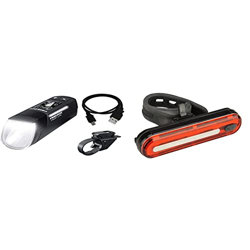 Trelock Unisex – Erwachsene Ls 660 Igo Vision Lite Beleuchtungsset & Fischer Fahrrad LED Akku-Stableuchte, 50 LEDs, Rücklicht, mit Akku und USB-Ladefunktion, Spritzwasserschutz nach IP44 von Trelock