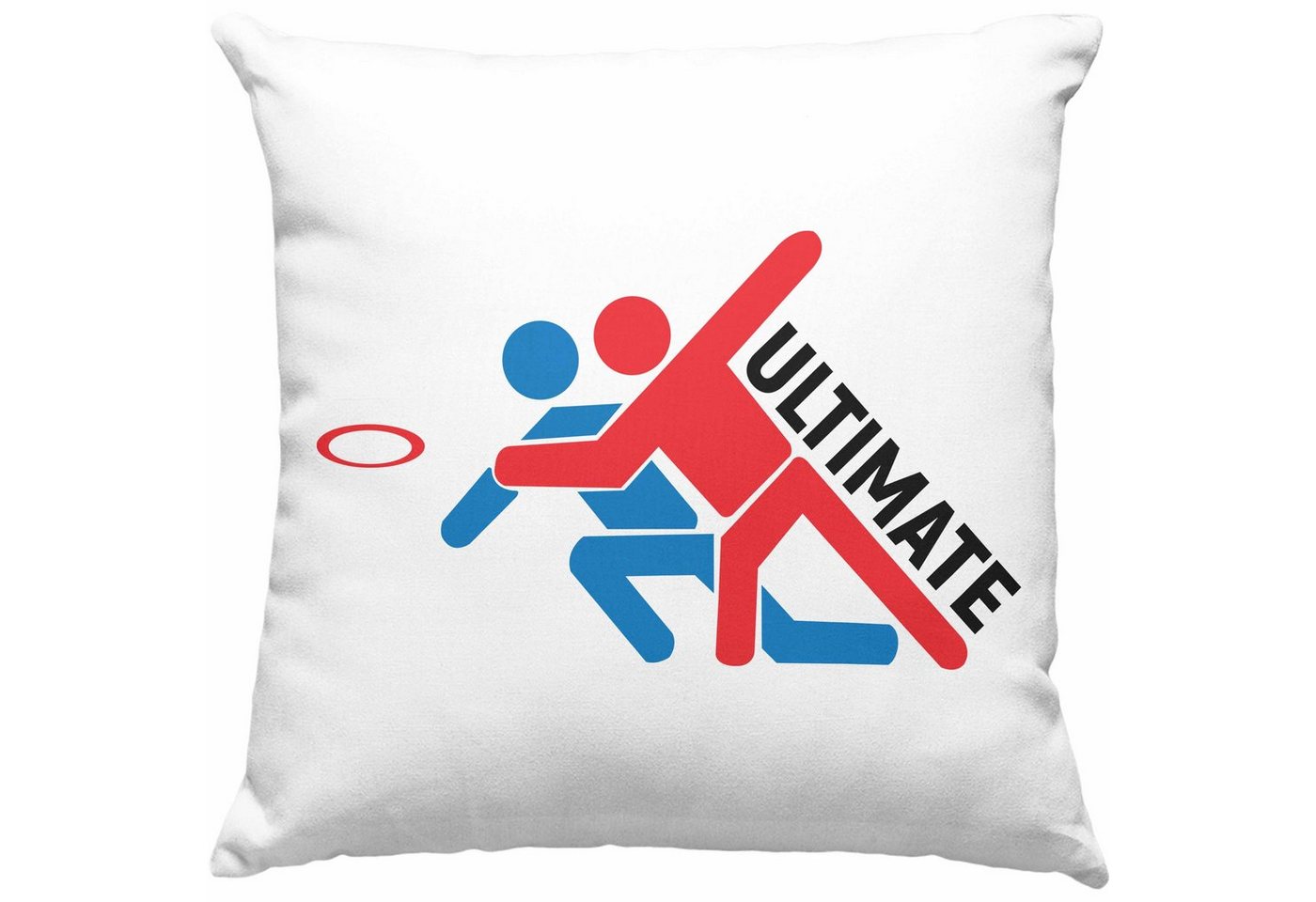 Trendation Dekokissen Trendation - Frisbee Kissen Geschenk Ultimate Disc Golf Geschenkidee Frisbee-Spieler Dekokissen mit Füllung 40x40 von Trendation