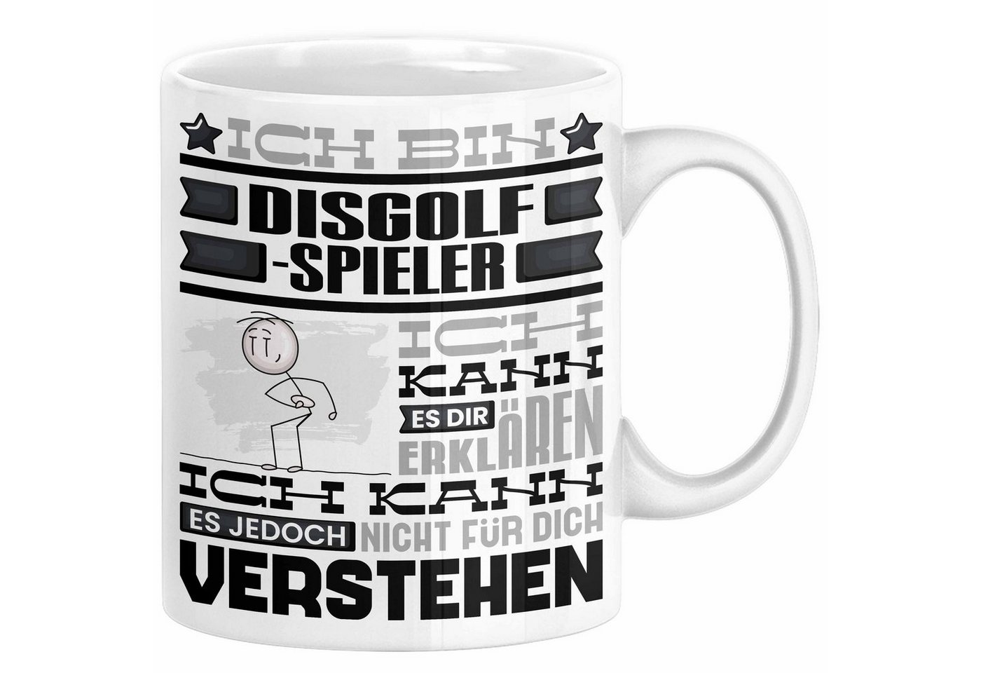 Trendation Tasse Discgolf-Spieler Geschenk Kaffee-Tasse Geschenkidee für Discgolf-Spiel von Trendation