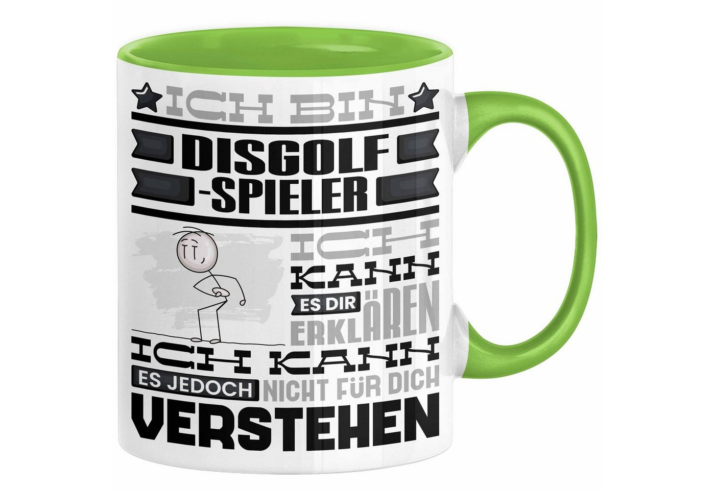 Trendation Tasse Discgolf-Spieler Geschenk Kaffee-Tasse Geschenkidee für Discgolf-Spiel von Trendation