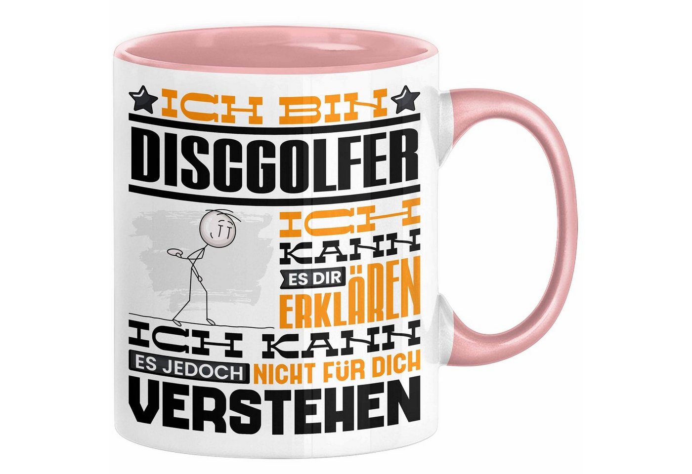 Trendation Tasse Discgolfer Geschenk Kaffee-Tasse Geschenkidee für Discgolfer Ich Bin D von Trendation