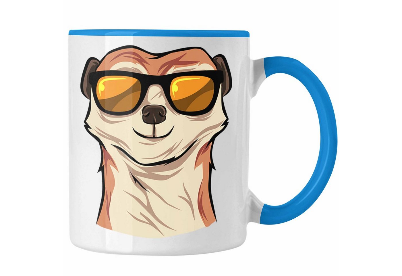 Trendation Tasse Lustige Erdmännchen Sonnenbrille Tasse Geschenk für Tierliebhaber von Trendation