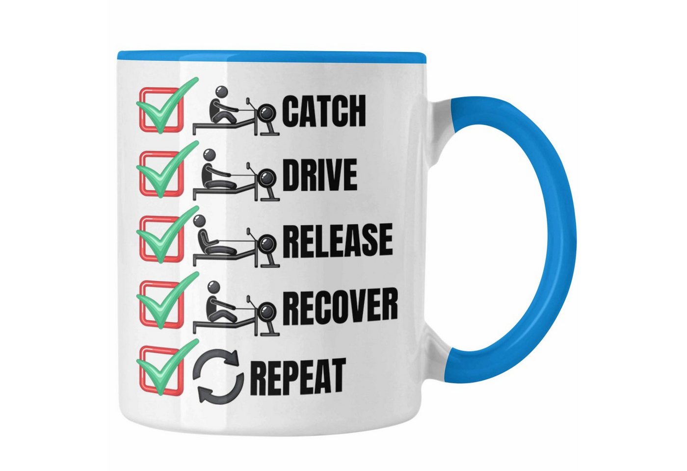 Trendation Tasse Rudern Tasse Geschenk Ruderer Rudergerät Catch Drive Release Recover R von Trendation