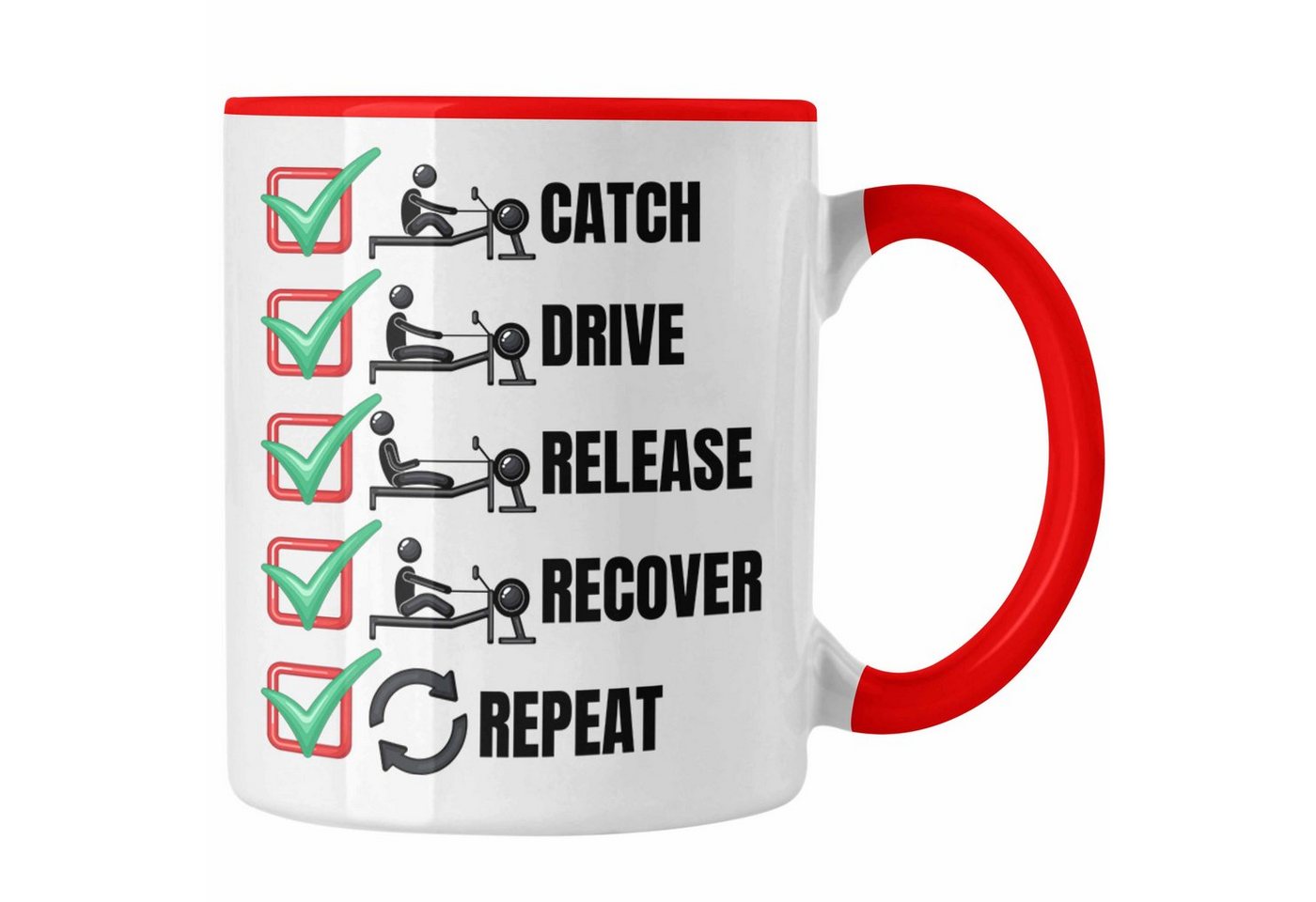 Trendation Tasse Rudern Tasse Geschenk Ruderer Rudergerät Catch Drive Release Recover R von Trendation