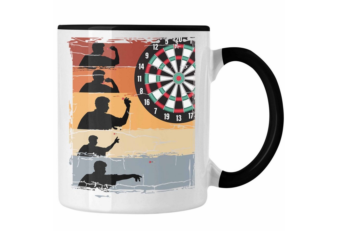 Trendation Tasse Trendation - Dart-Spieler Tasse Dartpfeil Spruch Männer Dart-Spieler Geschenkidee Grafik von Trendation