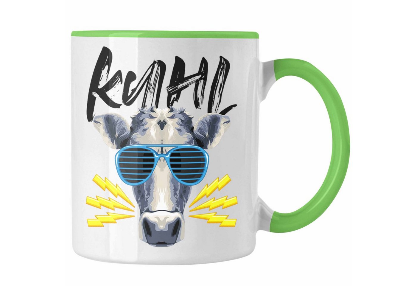 Trendation Tasse Trendation - Lustiges Kuhl Sonnenbrille Kuh Bauer Geschenk Lustiger Sp von Trendation