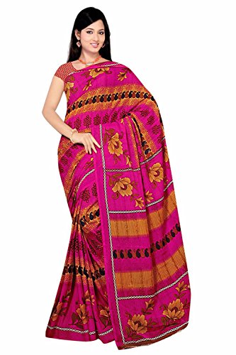 Trendofindia Bollywood Sari Kleid Chiffon Pink Gelb Fo428 von Trendofindia