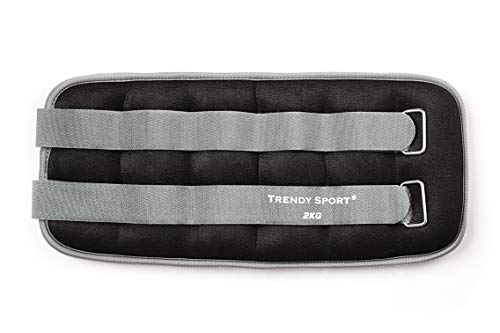 Trendy Sport Unisex – Erwachsene Ankle and Wrist Weight Gewichtsmanschetten, Schwarz-Grau, 2,0 kg von Trendy Sport