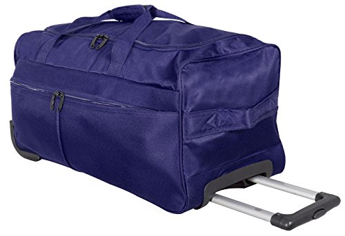 leichte XL Reisetasche 2 Rollen für Damen Herren 65 cm 70 Liter Trolley blau von Trendyshop365