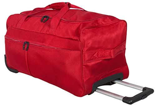 leichte XL Reisetasche 2 Rollen für Damen Herren 65 cm 70 Liter Trolley rot von Trendyshop365