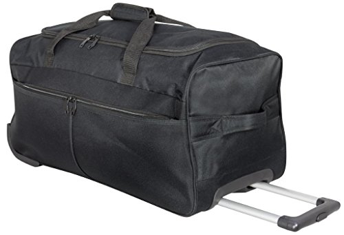 leichte XL Reisetasche 2 Rollen für Damen Herren 65 cm 70 Liter Trolley schwarz von Trendyshop365