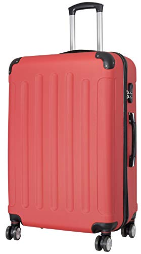 Trendyshop365 Reise-Koffer groß Hartschale Avalon 77 cm 87 Liter 4 Räder Zahlenschloss Rot von Trendyshop365
